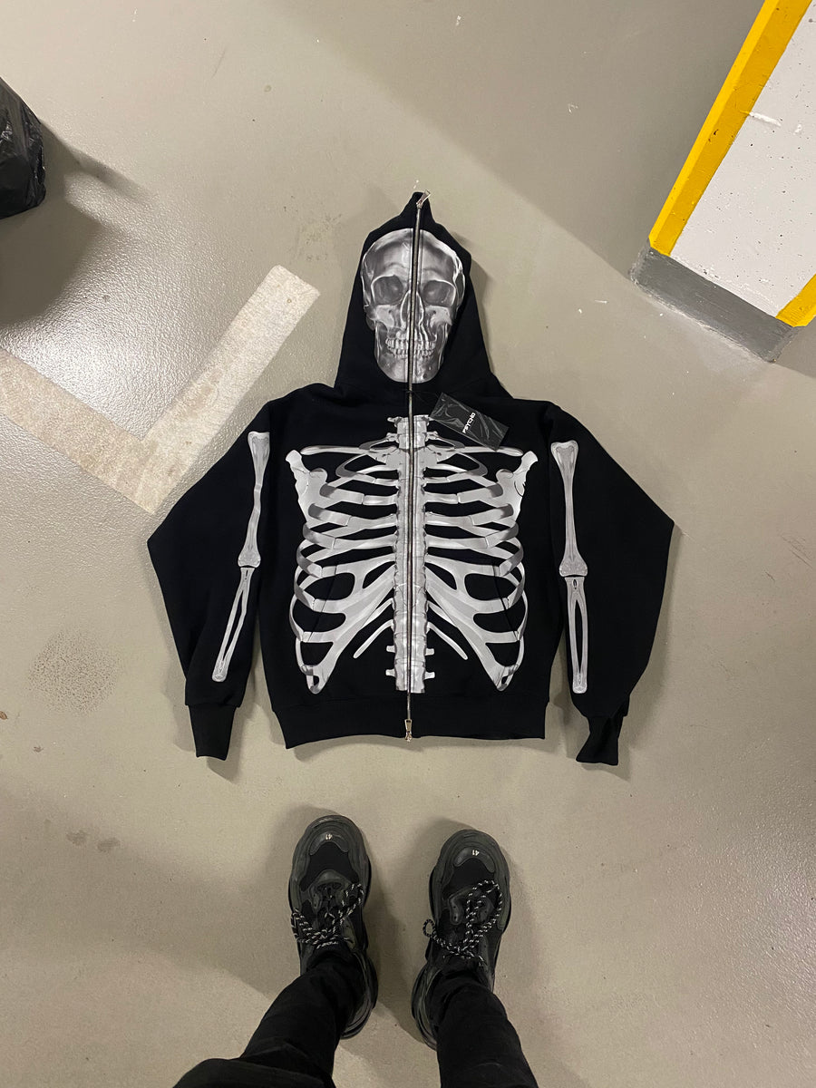 Zombie Rot Skeleton Zip Hoodie